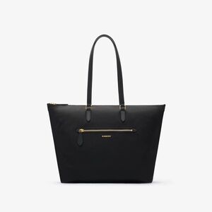 Burberry Black Nylon Tote Gold Zip Detail